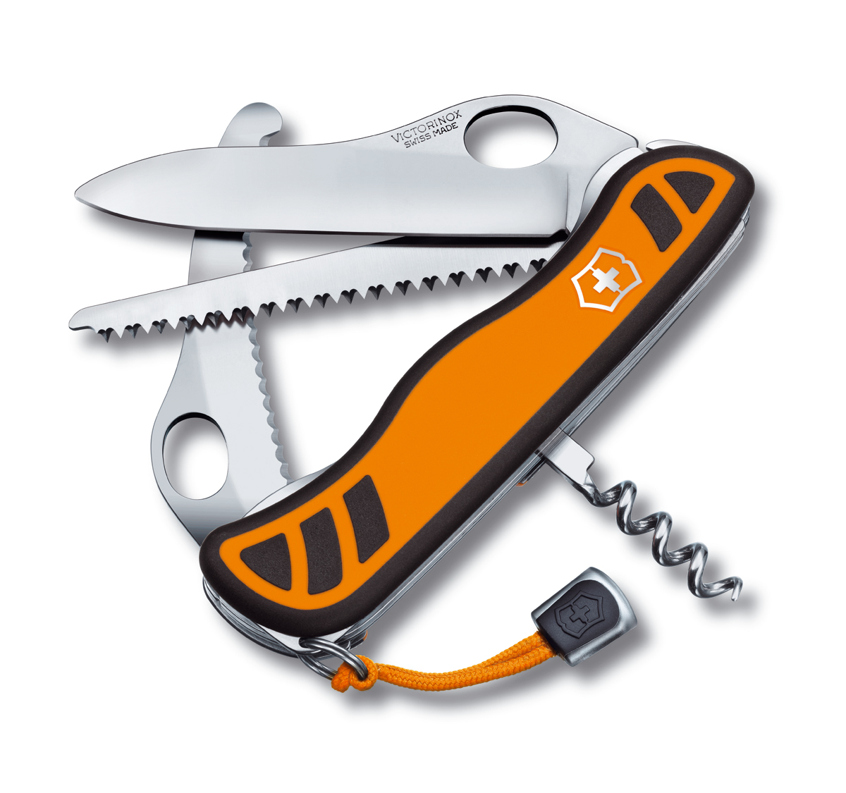 Jagdmesser Hunter XT von Victorinox mit Aufbruchklinge und orangen Griffschalen