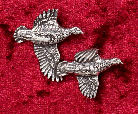 Hutanstecker Rebhühner aus Zinn