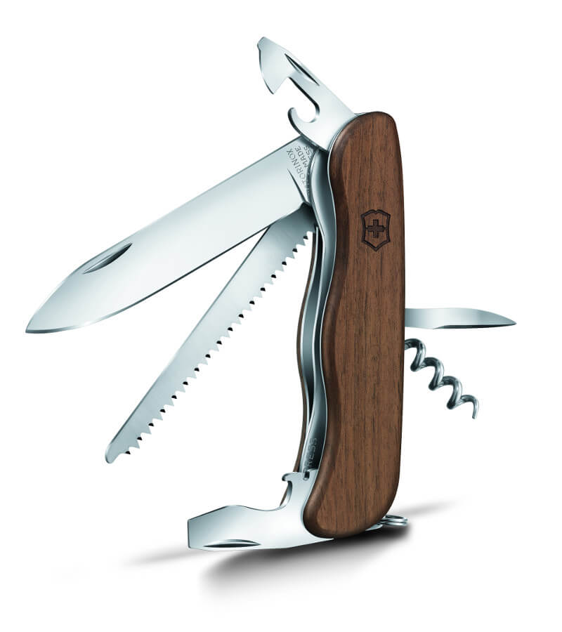 Jagdmesser Forester Wood mit Nußbaum Griffschalen und 9 Funktionen von Victorinox