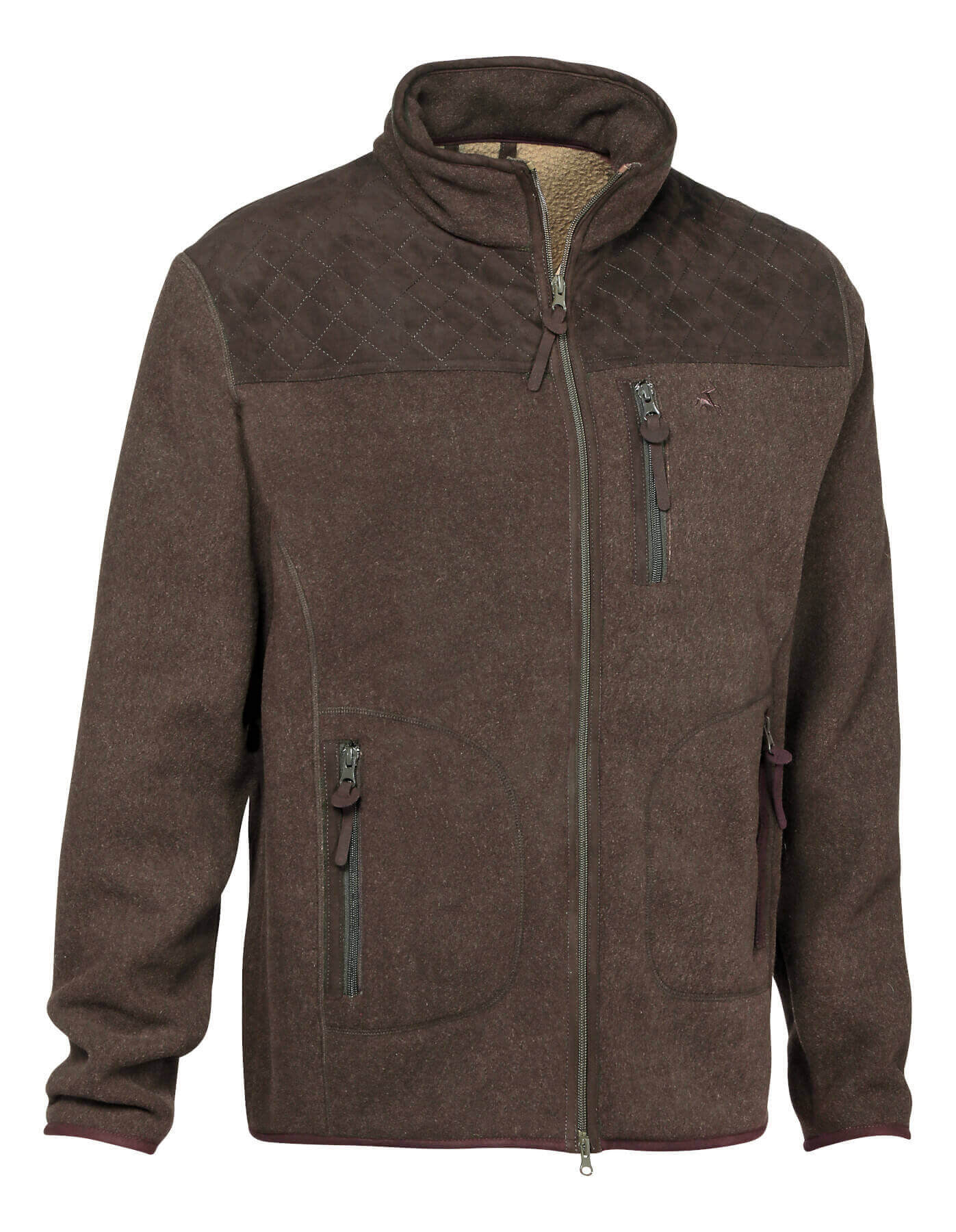 dick gefütterte Fleecejacke braun mit 3 Fronttaschen