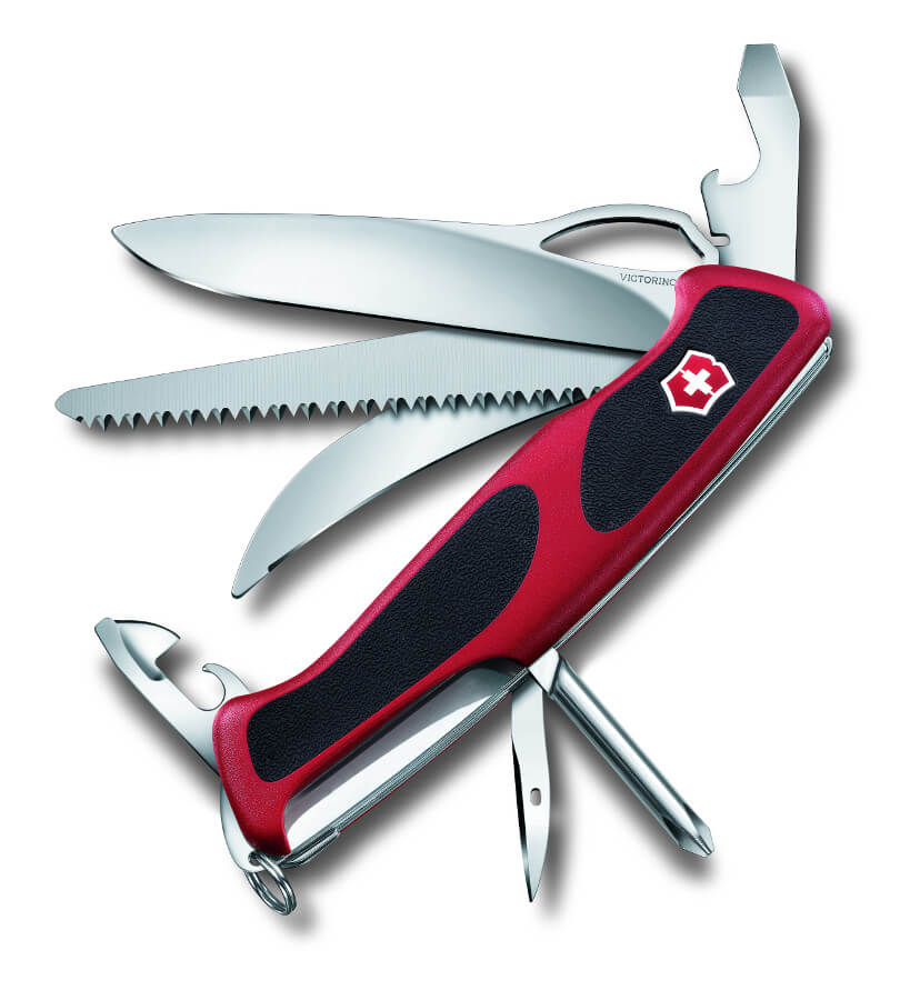 Outdoormesser Ranger Grip Hunter 157 rot mit 13 Funktionen von Victorinox