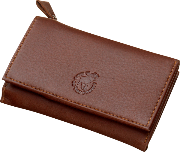 Geldtasche mit RV aus echtem Elchleder 