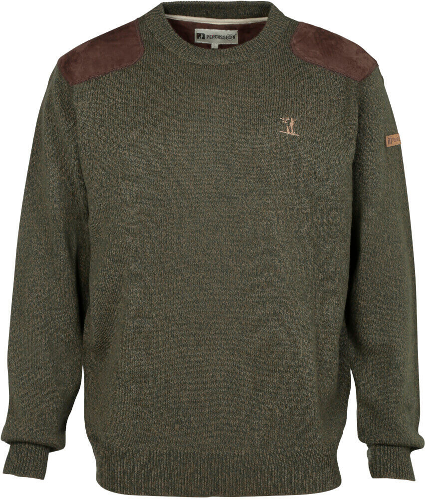 Kinderpullover oliv mit Schulterbesatz von Percussion