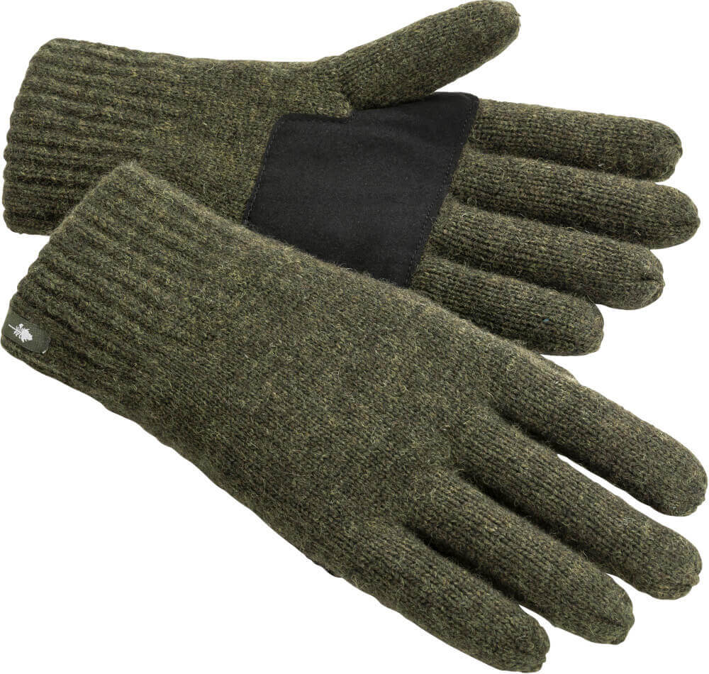 Handschuh Strick aus Wolle mit Leder von Pinewood